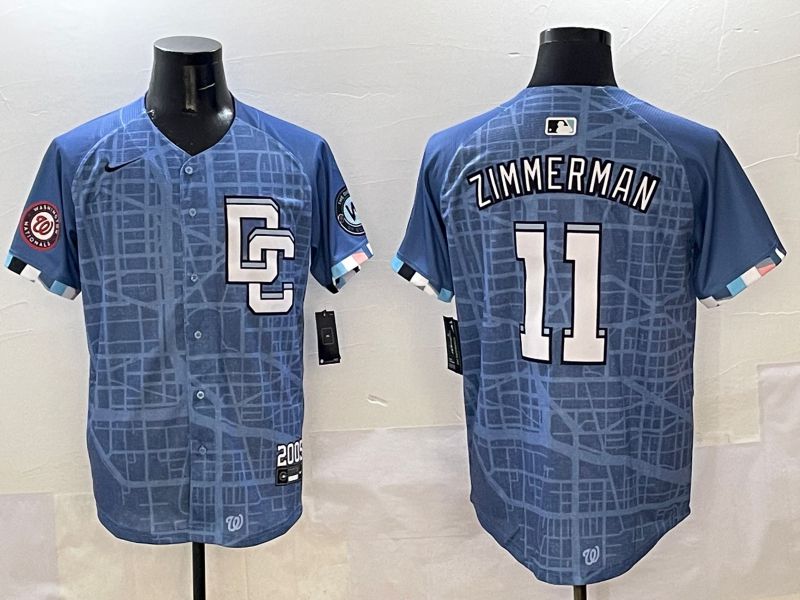 Men Washington Nationals #11 Zimmerman Blue Joint Name 2025 Nike MLB Jersey style 6